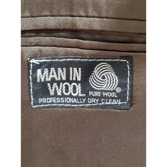 Arnold Palmer Men Brown Wool Single Breasted Long Sleeve Two Buttons Coat 42L - Picture 9 of 12